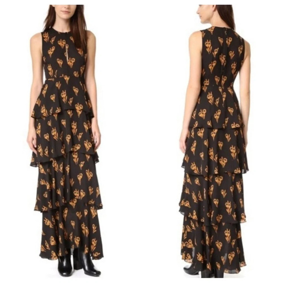 ALC arias tiered floral silk maxi dress 26050 - Picture 1 of 10